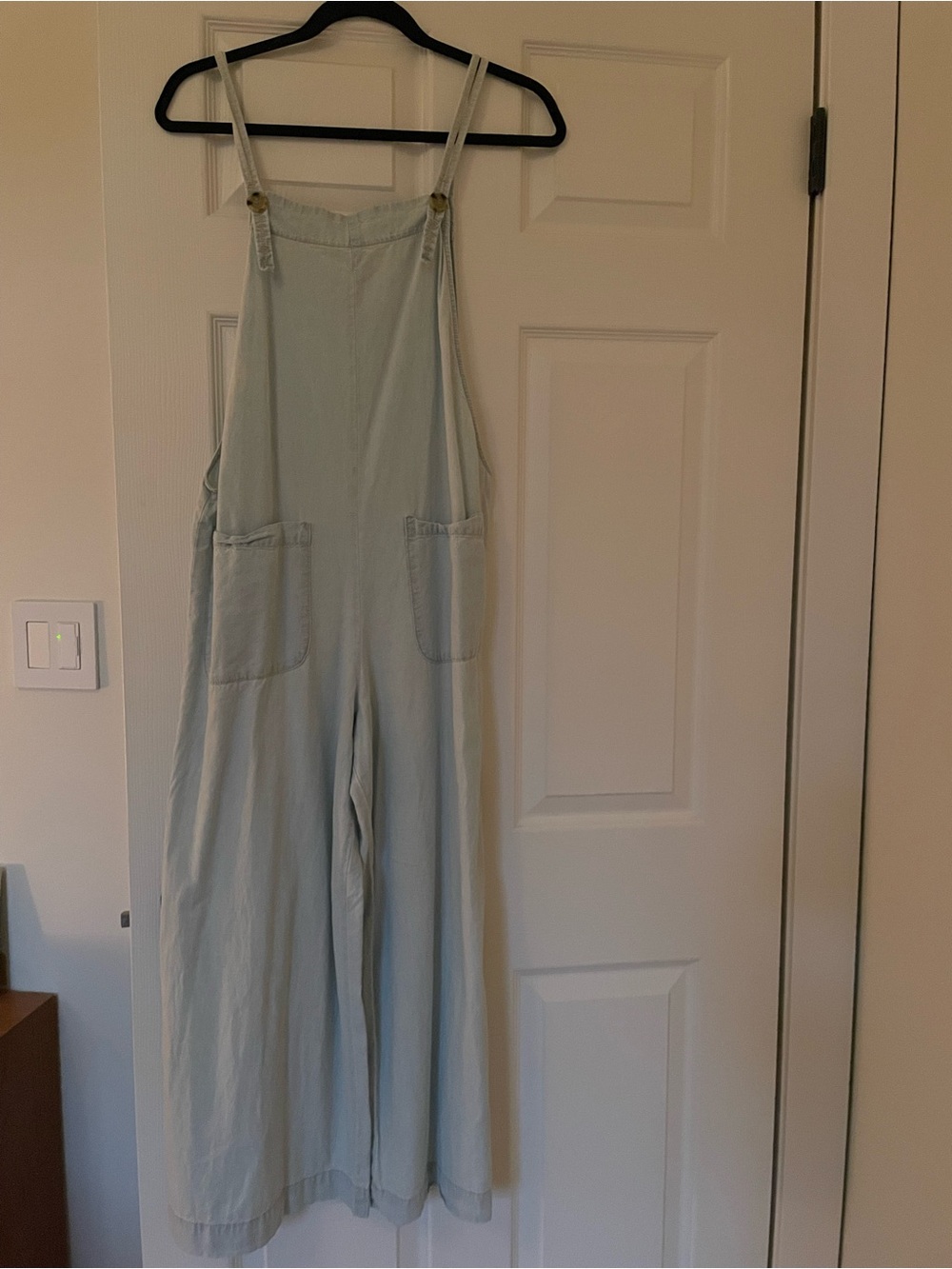 Velvet Wide-Leg Denim Overalls - Women